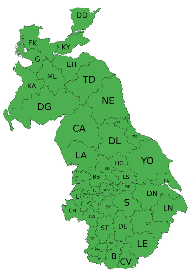 Placeholder Yorkshire Corridor map TS DL YO BD LS